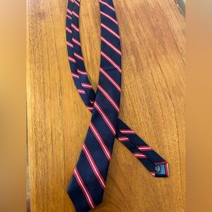 Nordstrom 1901 Classic Navy and Red silk Striped Tie